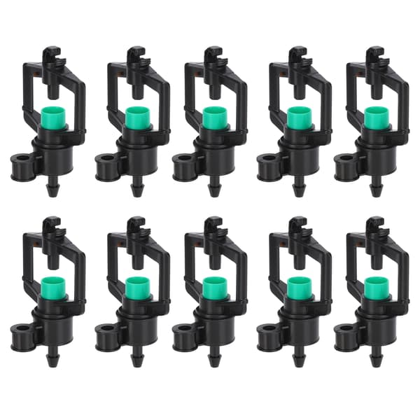 10-pack 4 mm stabila plastmunstycken för droppbevattning med kopplingar för trädgårdsodling