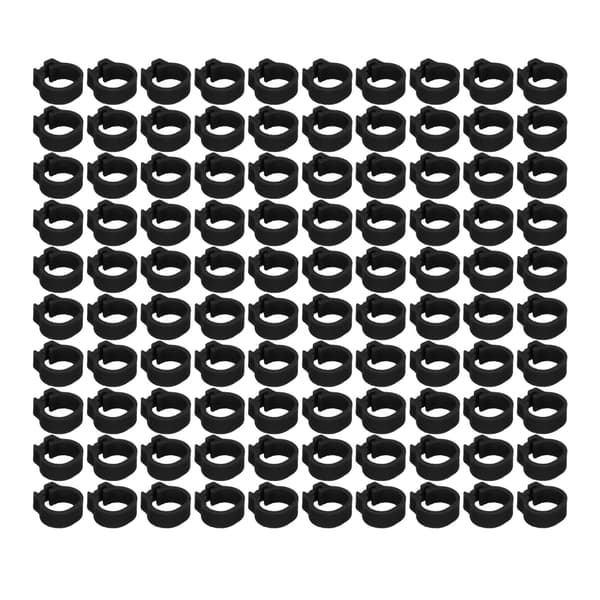 100 stk. 8 mm umærkede fuglebenringe til duer, fjerkræ ID-ringe, sort