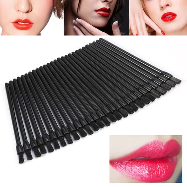 50 stk./sæt engangs læbebørste læbestift gloss applikator makeup kosmetisk værktøj sort