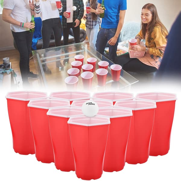 Hexcup Röda Öl Pong Partykoppar Set
