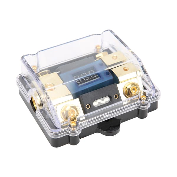 Universal bil autofuseholder 100A LED digital 1 ind 2 ud lydforstærker fuseholder