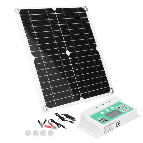 40W 18V Monokristallin Flexibel Solpanel med 20A Solcellsladdningsregulator för Utomhusbruk