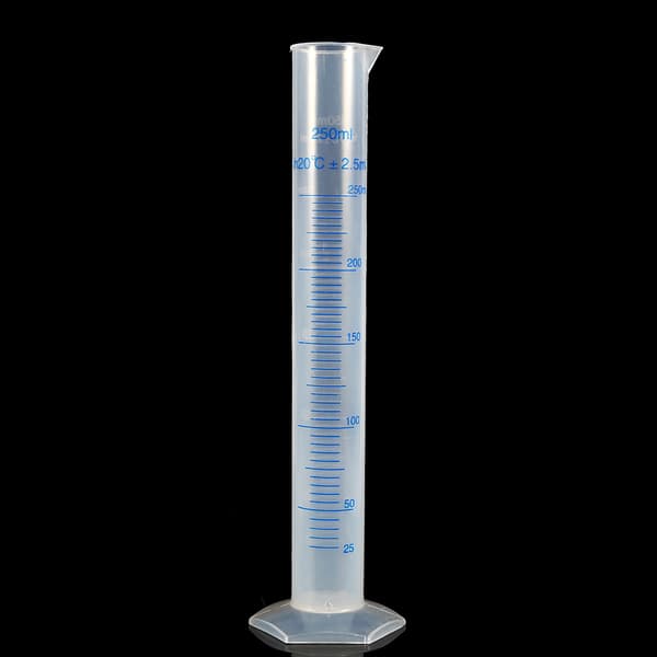 250 ml graderad mätcylinder i plast