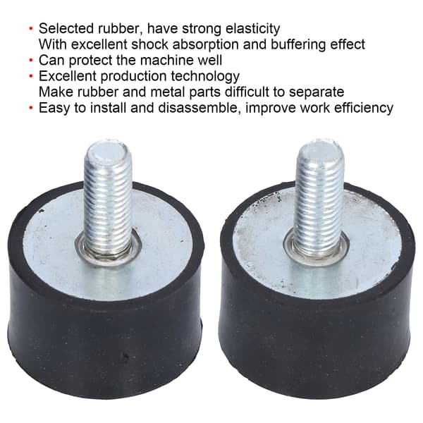 2 st vibrationsdämpare i gummi M10 25 mm för luftkompressor dieselmotor