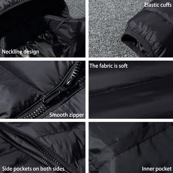 8-zons uppvärmd huvtröja USB-driven vinterisolerad jacka unisex utomhus