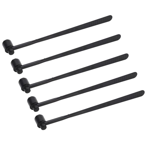 5 stk. enkeltsidet dermal punch, blommeblomstspids, sort ABS-greb, stål, industriel brug