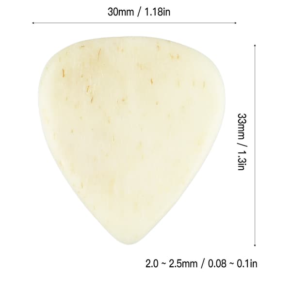 Plektra av oxben, halkfritt grepp för akustisk elgitarr, 3,3x3,5 cm, varm ton, 1 st, för scenbruk