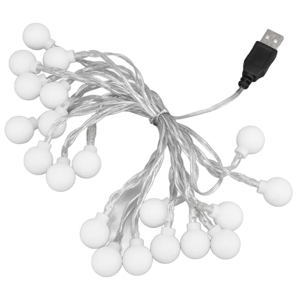 3M 20LED Globe Ljusslinga Utomhus Inomhus Festdekoration USB-driven för Flickrum