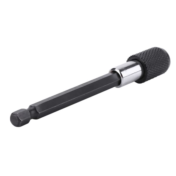 1/4\" Hex Quick-Release Skruetrækker Bitholder, Sort Riflet Skaft, 100mm