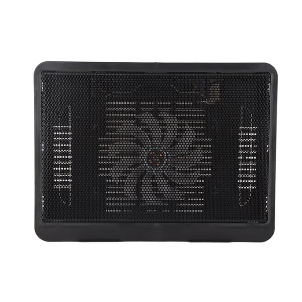 Notebook Chill Mat, USB Hub Base med 130x20mm blæser, sort, jernnet, 33x25x3cm, til 14-tommer laptops, 1 stk.