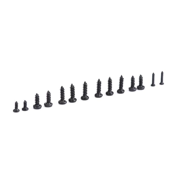 Mini selvskærende krydshovedskruer - 1000-styks sortiment (M1, M1.2, M1.4, M1.7)