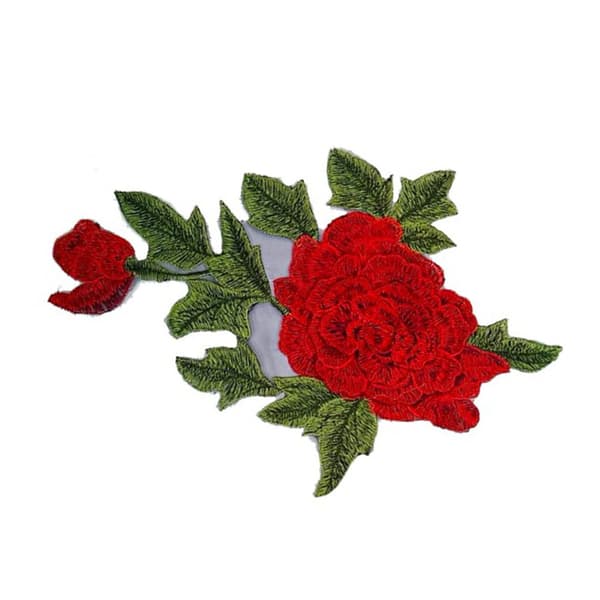Rose Patch 10.2x7.1in Udsøgt tekstur Holdbar polyester Multifunktionel blomsterpatch til tøj taske sko