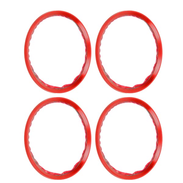 4PCS Hjulnavring Centrisk Dekorationsdistans Aluminiumlegering för Bilmodifiering Röd