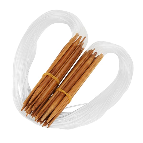 Dubbelspetsiga cirkulära bambustickor 0,2-1 cm storlekar med transparent rör