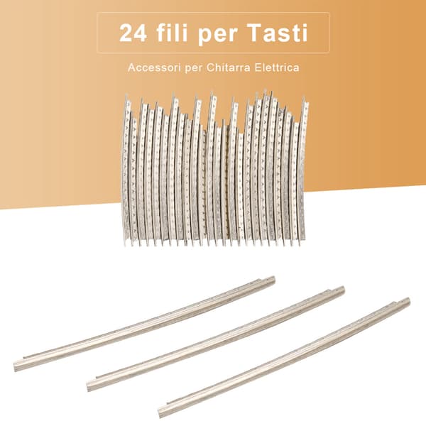 24 st koppargitarrbandtrådssats, 2,2 mm bred, som bild, för elgitarr, reservdelar för musiker