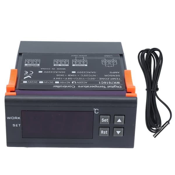 Termostat Digital Temp Controller AC220V 5A med LCD-display og probe