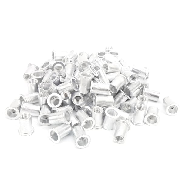Vertikala blindnitmuttrar i aluminium med platt huvud - 100-pack
