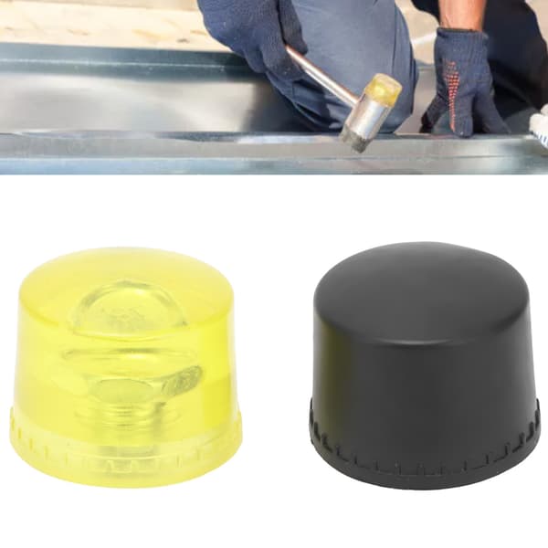 2-pak gummihammerhoveder, gule og sorte, 25 mm hammerreservedele