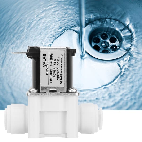 1 st 12V DC elektrisk magnetventil, snabbkoppling i plast, normalt stängd