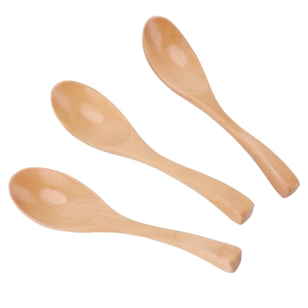 3 st träskedar, köksredskap, gröt dessert serveringsskedar