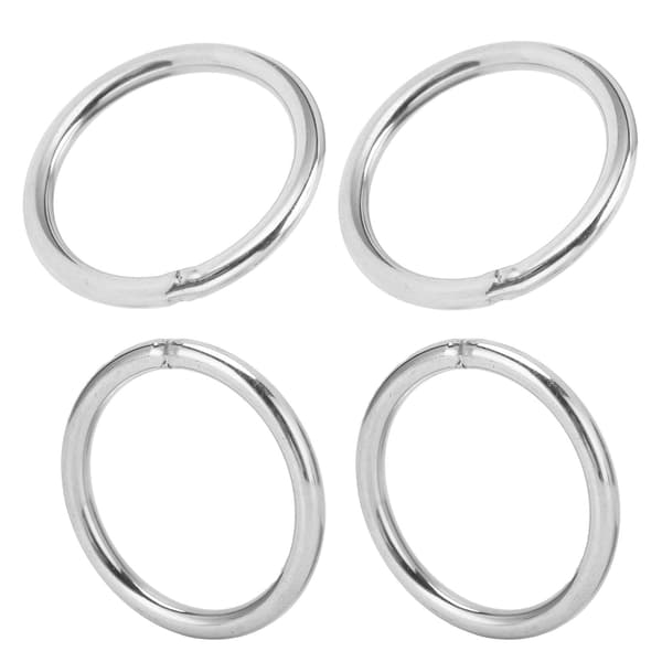 10 stk. svejsede ringe i rustfrit stål 4x40 mm multifunktionelle til camping, bælte og rigning