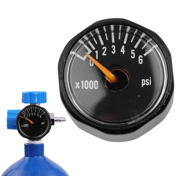 1/8\" NPT Noggrann CO2-tryckmätare, Mini Koldioxidmanometer, 6000 PSI, Mässingsadapter