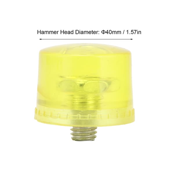 5 stk. gummihammerhoved M8x1 bløde gule udskiftningsspidser 40 mm slagtilbehørssæt