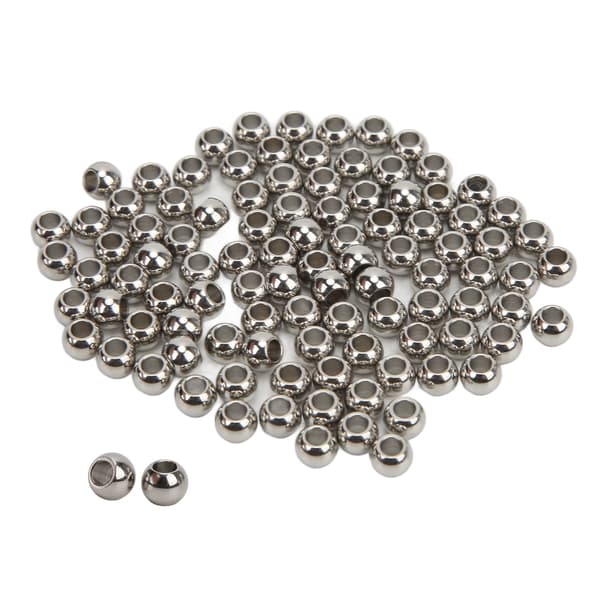 100 stk. metalperler i rustfrit stål, robuste, holdbare, blank overflade, bred anvendelse, smykkeperler til øreringe, halskæder