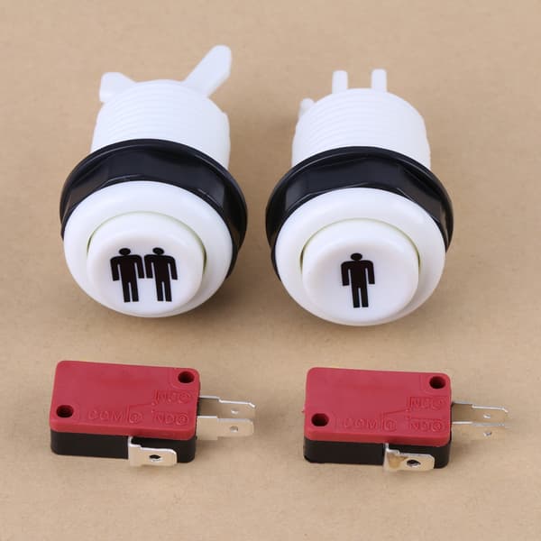 Lång Startknapp DIY Kit 1p 2P Spelare Tryckknapp för Arkadspel