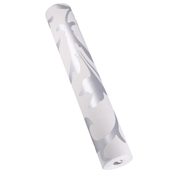 3D Präglad Nonwoven Sovrumstapet, Silver Vertikal Heminredningsrulle