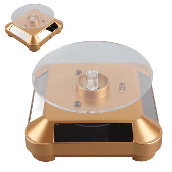 Guld LED Elektrisk Roterende Drejeskive Display Stand til Smykker Telefon