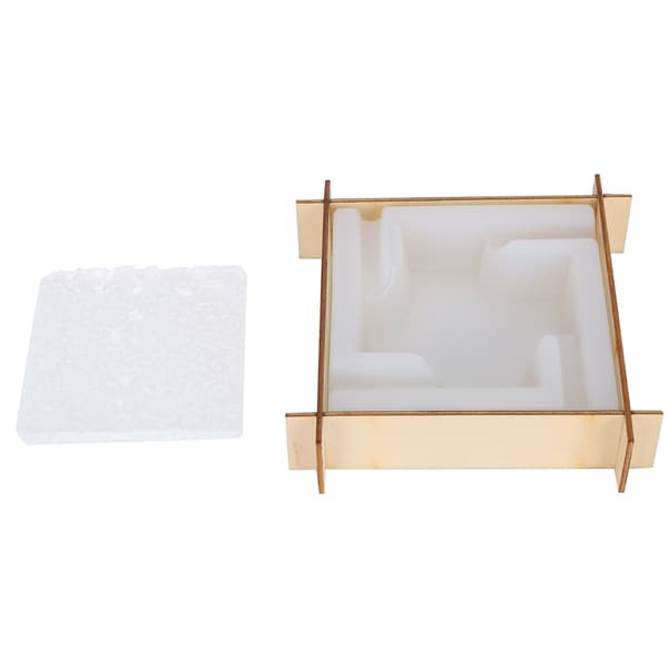 1 set askkoppsform DIY kristall epoxiform spegelyta silikon förvaringslåda + bas L
