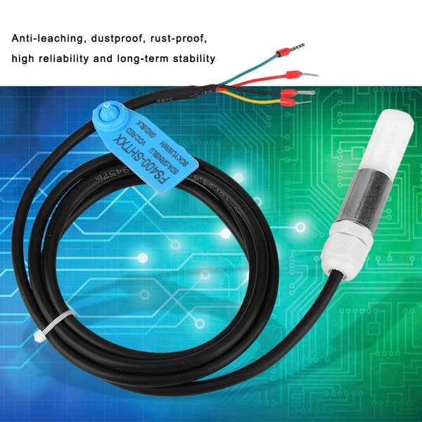 Støvtæt temperatur- og fugtighedssensorprobe, rustfrit stål og plasthus, I2C-interface (SHT35)