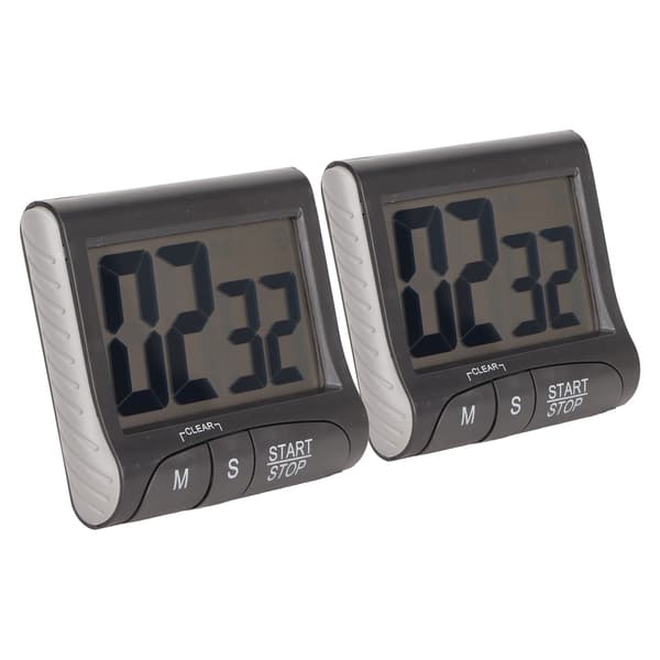 2 st digital timer multifunktionell magnetisk digital nedräkningstimer med stor digital display för kontorskök