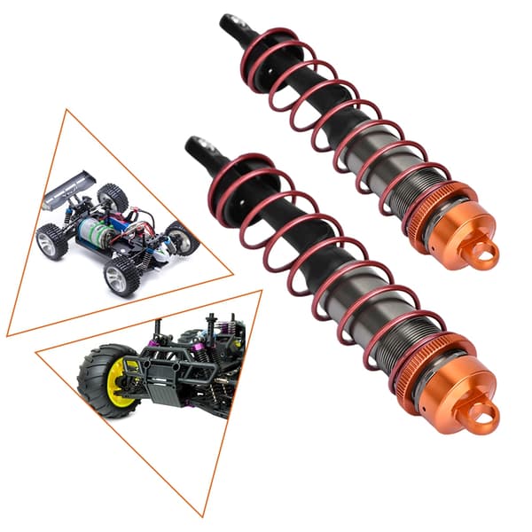 2x aluminium RC støddæmpere 143 mm til 1/8 skala buggy lastbil, reservedele til affjedring