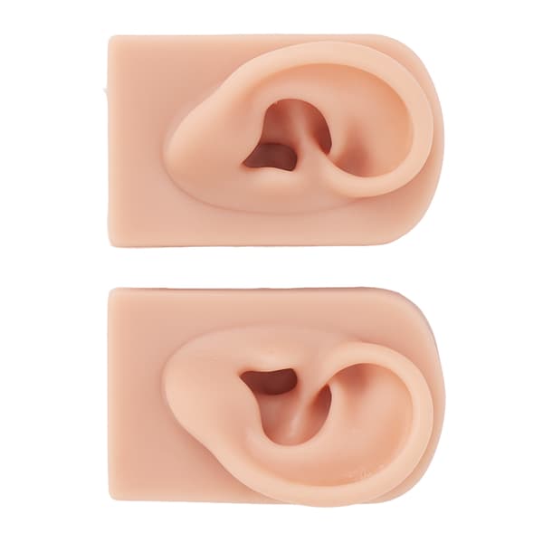 1 par silikone øremodel fleksibel blød genanvendelig simuleret menneskehud silikone piercingmodel medium hudfarve