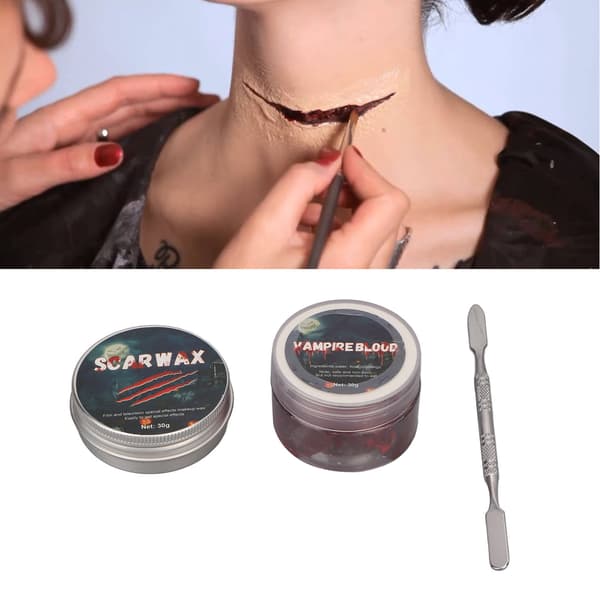 Halloween SFX Makeup Kit Form Ar-sår Sikker Hudvenlig Multifunktionel Specialeffekt Makeup Kit til Halloweenfest