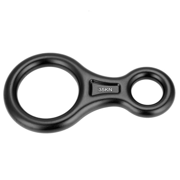 35KN Otte-tals Reb Nedfirer Abseil Ring Bjergbestigning Redningsudstyr Sort