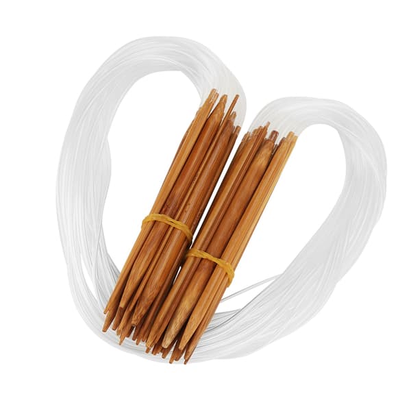 Dubbelspetsiga cirkulära bambustickor 0,2-1 cm storlekar med transparent rör