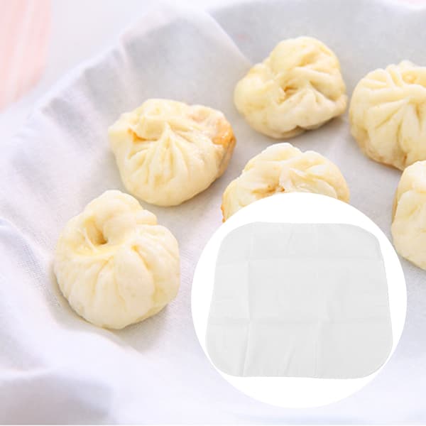 6 stk. dampklude i bomuld til dumplings, boller, dampmåtter, køkkenudstyr