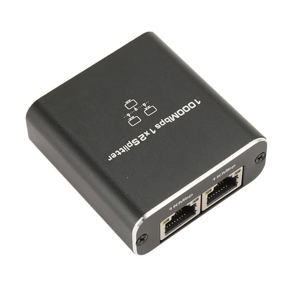 1 til 2 RJ45 Gigabit Netværkssplitter 1000Mbps Aluminiumlegering Ethernet-adapter til PC Bærbar Router