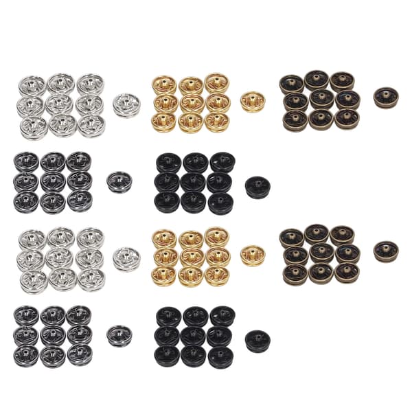 100 stk. 5 mm mini trykknapper, 5 farver, rustforebyggende, letvægts miniature trykknapper til dukker, til kvinder og mænd