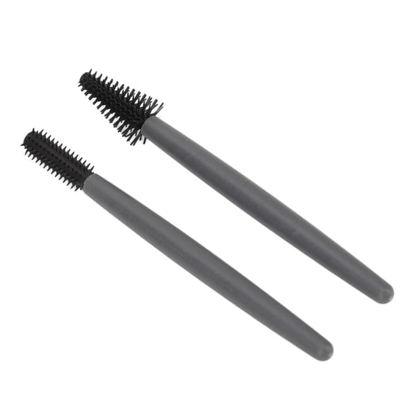 Øjenvippebørstesæt Blød Elastisk Silikone Genanvendelig Vaskbar Støvtæt Boks Bærbar Makeupbørste til Hjemmet Grå