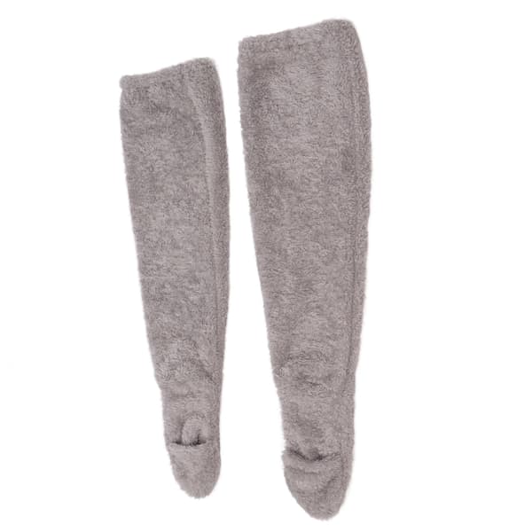 Over Knee Fuzzy Socks Vinter Hjem Sove Bløde Tykke Åndbare Plysstrømper Benvarmer Grå
