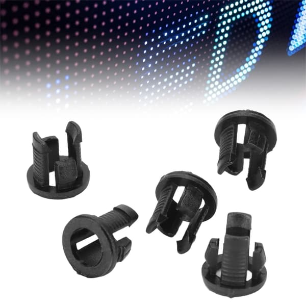 200-pak 5 mm sort plastik LED-holder klips panel fatning, diode base monteringsarmatur