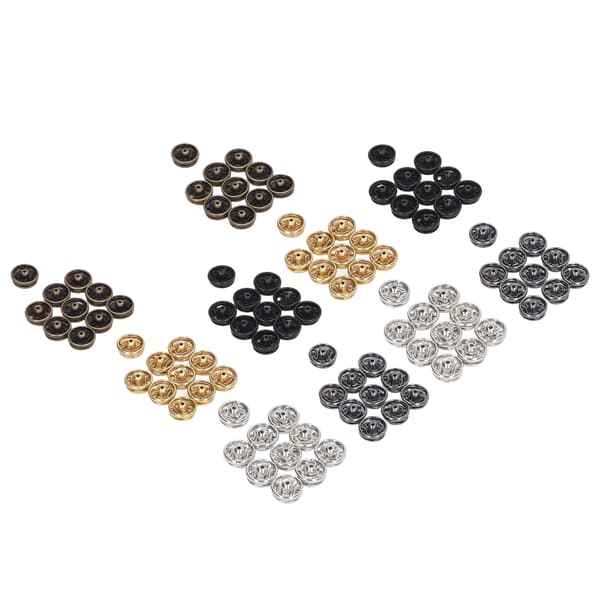 100 stk. 5 mm mini trykknapper, 5 farver, rustforebyggende, letvægts miniature trykknapper til dukker, til kvinder og mænd