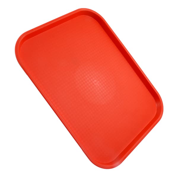 2-pack stapelbar rektangulär halkfri PP-serveringsbricka, lättvikt för restauranger och kaféer, orange