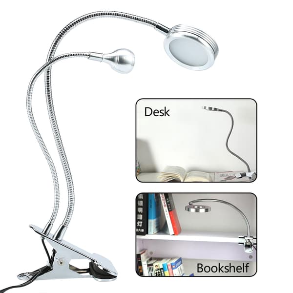 2i1 Bærbar USB Makeup Tatovering Permanent LED Lampe Justerbar Øjenvippe Manicure Lys