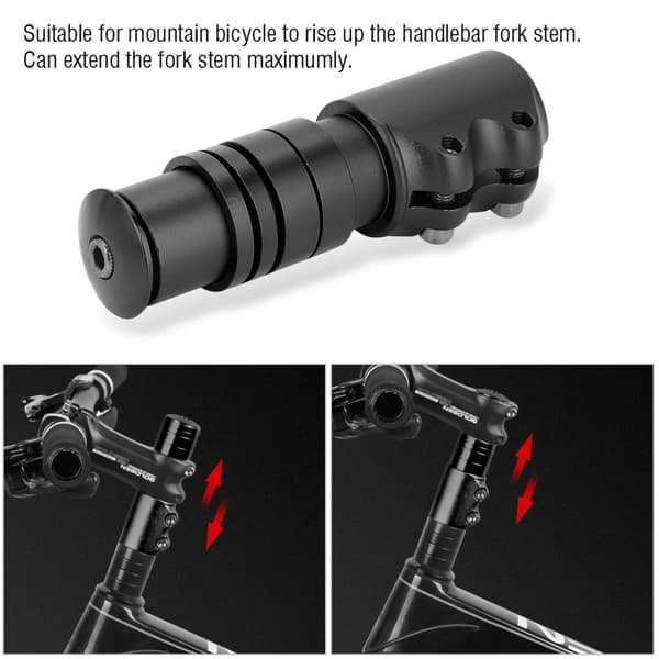 Cykel MTB Styrgaffelstamlyftförlängningsadapter (svart)