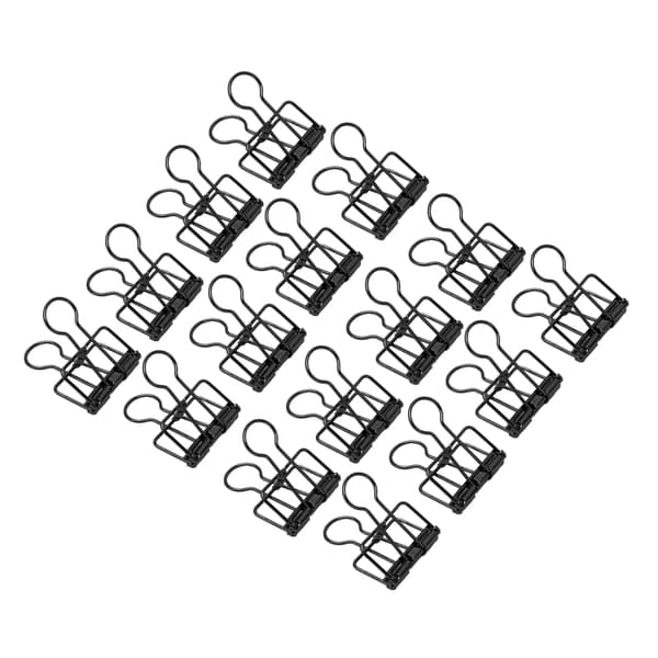 50 stk. hule bindeklemmer af metal til dokumenter, papirer, testrapporter, sort